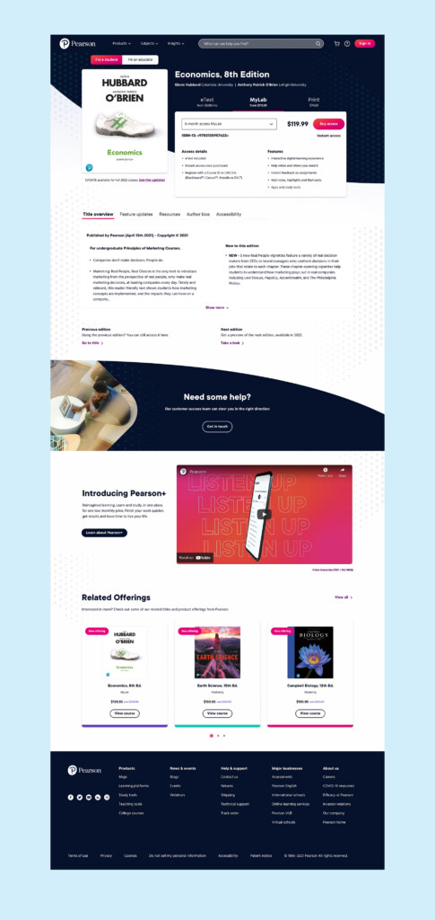 product description page